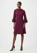 Joseph Ribkoff Frayed Sleeve Midi Dress, Purple
