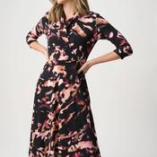 Joseph Ribkoff Printed Silky Knit Midi Dress, Black Multi image