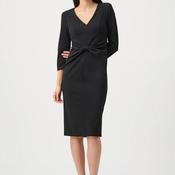 Joseph Ribkoff V-Neck with Knot Detail Midi Dress, Black image