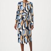 Joseph Ribkoff Printed Silky Knit Midi Dress, Black Multi image
