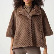 Joseph Ribkoff Faux Fur Cape-Style Jacket, Brown