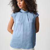 Joseph Ribkoff Satin Turtleneck Top, Blue image