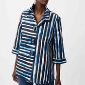 Joseph Ribkoff Jacquard Stripe Print Jacket, Black Multi