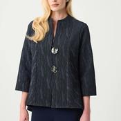 Joseph Ribkoff Foil Textured Jacquard Trapeze Jacket, Navy