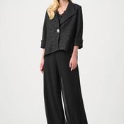 Joseph Ribkoff Textured Jacquard Lapel Collar Jacket, Black