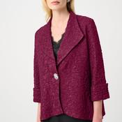 Joseph Ribkoff Textured Jacquard Lapel Collar Jacket, Berry Pink