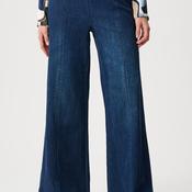 Joseph Ribkoff Featherwave Palazzo High Waisted Jeans, Dark Denim Blue