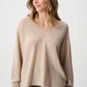 Joseph Ribkoff Cashmere with Rhinestones Sweater, Light Beige
