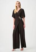 Joseph Ribkoff Sparkle Knit Wide Leg Jumpsuit, Brown image