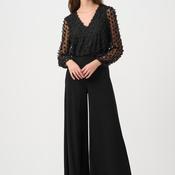 Joseph Ribkoff Silky Knit Wide Leg Jumpsuit, Black image