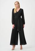 Joseph Ribkoff Chiffon Wide Leg Wrap Jumpsuit, Black image