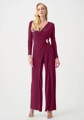 Joseph Ribkoff Silky Knit Wide Leg Jumpsuit, Berry Pink image