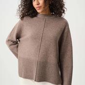 Joseph Ribkoff Wool Crewneck Sweater, Taupe image