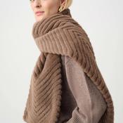 Joseph Ribkoff Textured Chevron Faux Fur Scarf, Brown image