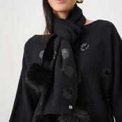 Joseph Ribkoff Knitted with Sequins Scarf, Black image