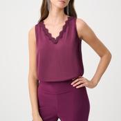 Joseph Ribkoff Sleeveless V-Neck Top, Berry Pink image