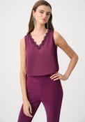 Joseph Ribkoff Sleeveless V-Neck Top, Berry Pink image