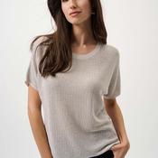 Joseph Ribkoff Metallic with Rhinestones T-Shirt, Grey