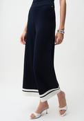Joseph Ribkoff Culotte with Stripe Detail Trousers, Navy and White image