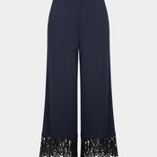Joseph Ribkoff Culotte with Lace Hem Trousers, Navy