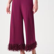 Joseph Ribkoff Wide Leg with Trim Detail Trousers, Purple