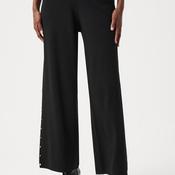 Joseph Ribkoff Wide Leg with Metal Studs Trousers, Black image