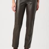 Joseph Ribkoff Bonded Leatherette Straight Trousers, Mocha Brown image