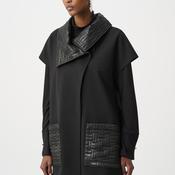 Joseph Ribkoff Heavy Knit with Quilted Collar Vest, Black image
