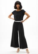 Joseph Ribkoff Culotte with Contrast Hem Jumpsuit, Black image
