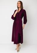 Joseph Ribkoff Wrap Bodice Long Dress, Purple image
