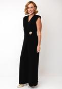 Joseph Ribkoff Wrap Panel Gold Hardware Jumpsuit, Black image