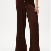 Joseph Ribkoff Crushed Satin Wide Leg Trousers, Mahogany Brown image