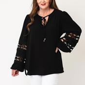 Joseph Ribkoff V-Neck Tunic Top, Black image