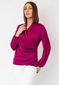 Joseph Ribkoff Satin Wrap Blouse, Pink image