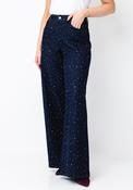 Joseph Ribkoff Rhinestone Wide Leg Jeans, Dark Blue image