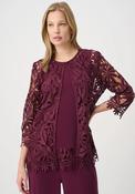 Joseph Ribkoff Crochet Lace Jacket, Purple image
