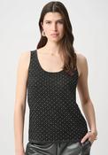 Joseph Ribkoff Rhinestone Mesh Top, Black image