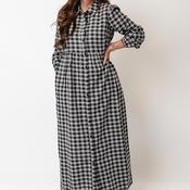 Kaffe Elna Gingham Long Sleeve Shirt Dress, Black image