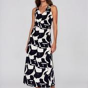 Kameya Cut-Out Back Abstract Print Maxi Dress, Black