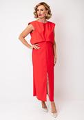 Kameya Gathered Pencil Dress, Red image