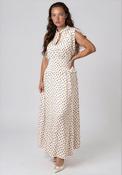 Kameya Dalmatian Print Peplum Long Dress, Cream image