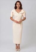Kameya Puff Sleeve Pencil Dress, Cream image