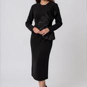 Kameya Fan Pleated Panel Pencil Dress, Black image