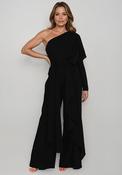 Kameya One Sleeve Wide Leg Jumpsuit, Black image