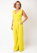 Kameya Wrap Bodice Wide Leg Jumpsuit, Lime Green image