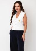 Kate &amp; Pippa Button Up Vest Top, White image