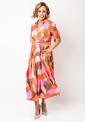 Kate Cooper Geo Print Wrap Maxi Dress, Orange image