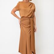 Kevan Jon Dotty Cowl Back Drape Dress, Brown image