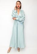 Kevan Jon Francis Plunge Neck Midi Dress, Dusty Blue image