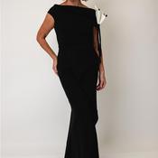 Kevan Jon Hali Corsage Detail Barot Pencil Dress, Black image